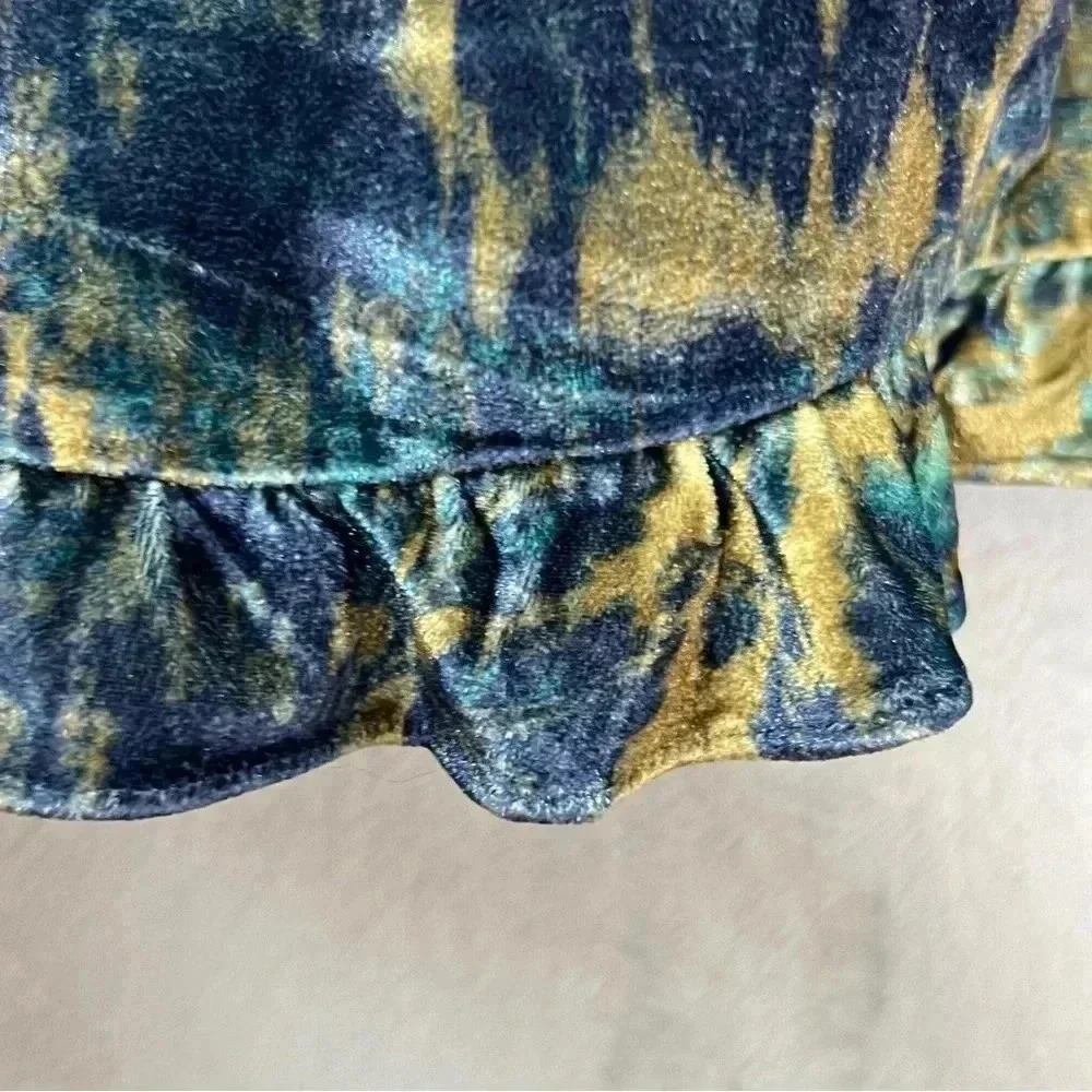Urban Outfitters Claudette Velvet Babydoll Dress Ruffle Hem Sz XS Fairy Grunge - Picture 6 of 15